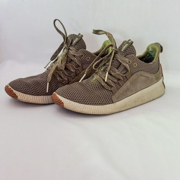 Sorel Shoes - Sorel Out and About Hiking Tennis Shoes Olive Sage Green Suede Womens Size 7